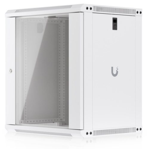 Ubiquiti UACC-RACK-12U-WALL-450-G 19" 12U 635x550x450mm MAX:50kg üvegajtós fehér fali rack szekrény