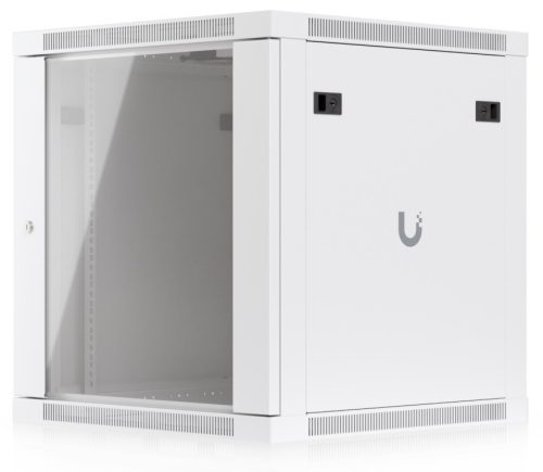 Ubiquiti UACC-RACK-12U-WALL-600-G 19" 12U 635x598x600mm MAX:80kg üvegajtós fehér fali rack szekrény