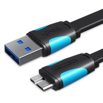   Vention USB-A 3.0/M -> Micro USB-B,  ( lapos,fekete), 1m, kábel
