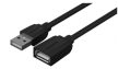 Vention USB-A 2.0/M -> USB-A 2.0/F  (hosszabbító,PVC,fekete), 3m, kábel