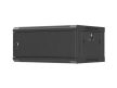 Lanberg WF01-6404-00B 19" 4U SZÉL:600mm MÉLY:450mm MAG:290mm lapraszerelt fémajtós fekete fali rack szekrény