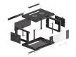 Lanberg WF01-6404-10B 19" 4U SZÉL:600mm MÉLY:450mm MAG:290mm lapraszerelt üvegajtós fekete fali rack szekrény
