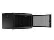 Lanberg WF01-6406-23B 19" 6U SZÉL:600mm MÉLY:450mm MAG:379mm lapraszerelt perforált ajtós fekete fali rack szekrény