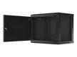 Lanberg WF01-6409-00B 19" 9U SZÉL:600mm MÉLY:450mm MAG:512mm lapraszerelt fémajtós fekete fali rack szekrény
