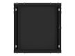 Lanberg WF01-6412-10B 19" 12U SZÉL:600mm MÉLY:450mm MAG:640mm lapraszerelt üvegajtós fekete fali rack szekrény