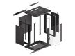 Lanberg WF01-6412-10B 19" 12U SZÉL:600mm MÉLY:450mm MAG:640mm lapraszerelt üvegajtós fekete fali rack szekrény