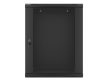 Lanberg WF01-6415-10B 19" 15U SZÉL:600mm MÉLY:450mm MAG:774mm lapraszerelt üvegajtós fekete fali rack szekrény