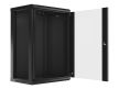 Lanberg WF01-6418-10B 19" 18U SZÉL:600mm MÉLY:450mm MAG:907mm lapraszerelt üvegajtós fekete fali rack szekrény
