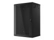 Lanberg WF01-6418-10B 19" 18U SZÉL:600mm MÉLY:450mm MAG:907mm lapraszerelt üvegajtós fekete fali rack szekrény