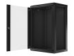 Lanberg WF01-6418-10B 19" 18U SZÉL:600mm MÉLY:450mm MAG:907mm lapraszerelt üvegajtós fekete fali rack szekrény