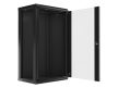 Lanberg WF01-6422-10B 19" 22U SZÉL:600mm MÉLY:450mm MAG:1085mm lapraszerelt üvegajtós fekete fali rack szekrény
