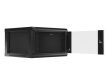 Lanberg WF01-6606-10B 19" 6U SZÉL:600mm MÉLY:600mm MAG:379mm lapraszerelt üvegajtós fekete fali rack szekrény