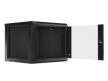 Lanberg WF01-6609-10B 19" 9U SZÉL:600mm MÉLY:600mm MAG:512mm lapraszerelt üvegajtós fekete fali rack szekrény