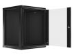Lanberg WF01-6615-10B 19" 15U SZÉL:600mm MÉLY:600mm MAG:774mm lapraszerelt üvegajtós fekete fali rack szekrény