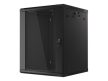 Lanberg WF01-6615-10B 19" 15U SZÉL:600mm MÉLY:600mm MAG:774mm lapraszerelt üvegajtós fekete fali rack szekrény