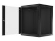 Lanberg WF01-6615-10B 19" 15U SZÉL:600mm MÉLY:600mm MAG:774mm lapraszerelt üvegajtós fekete fali rack szekrény