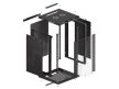 Lanberg WF01-6618-10B 19" 18U SZÉL:600mm MÉLY:600mm MAG:907mm lapraszerelt üvegajtós fekete fali rack szekrény