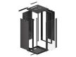Lanberg WF01-6627-10B 19" 27U SZÉL:600mm MÉLY:600mm MAG:1307mm lapraszerelt üvegajtós fekete fali rack szekrény