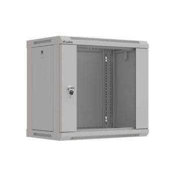   Lanberg WF03-5309-10S 19" 9U SZÉL:540mm MÉLY:350mm MAG:500mm lapraszerelt üvegajtós szürke fali rack szekrény